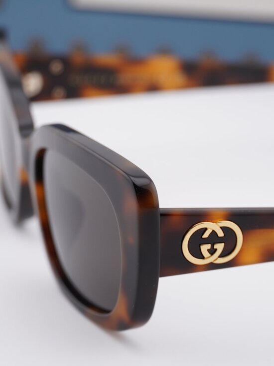 Gucci GG1979SK 002 Rectangle Sunglasses - Havana/Grey main image 5